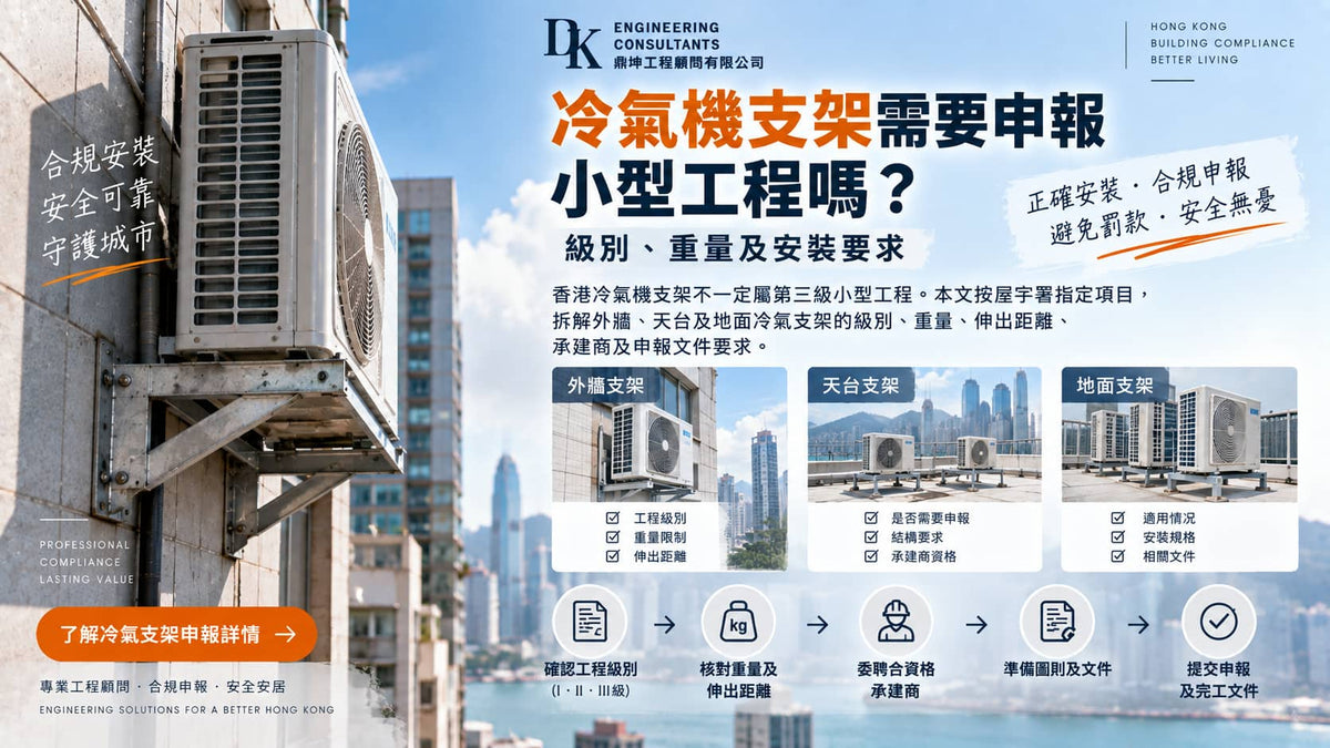 冷氣機支架需要申報小型工程嗎？級別、重量及安裝要求