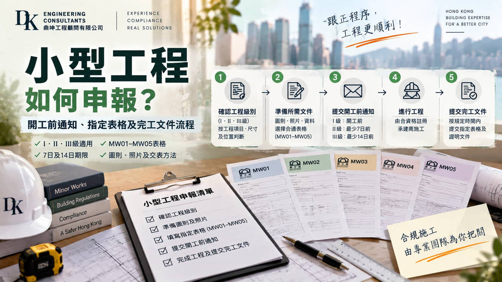 小型工程如何申報？開工前通知、指定表格及完工文件流程