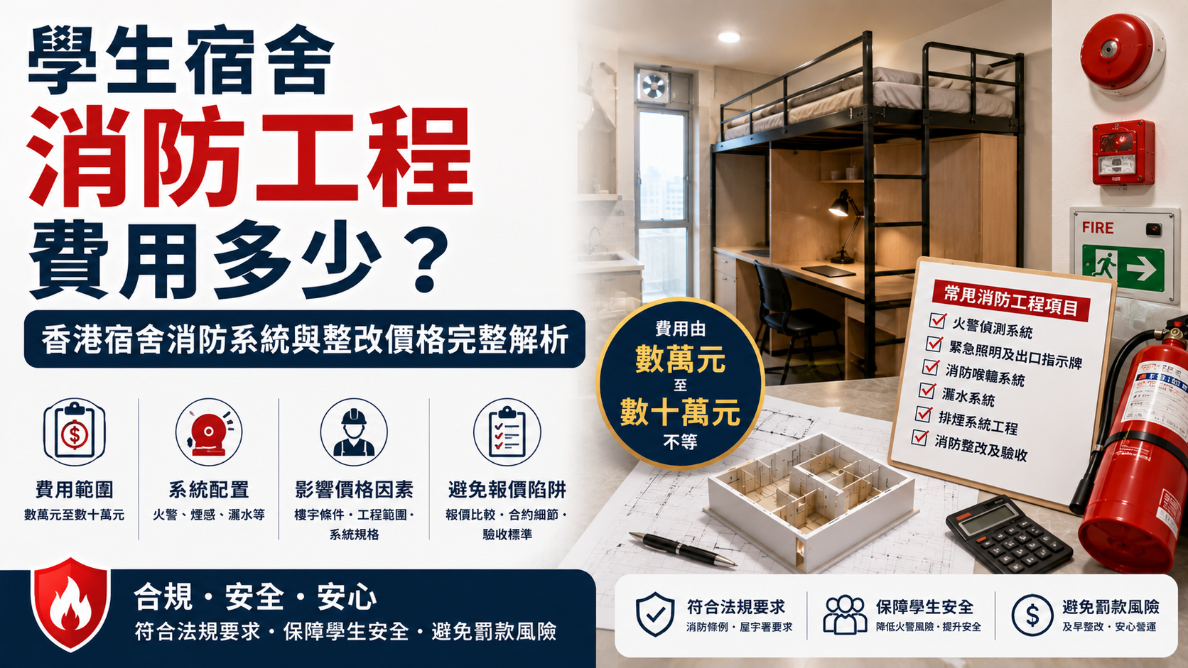 香港學生宿舍消防工程價格解析，避免消防整改報價陷阱完整指南